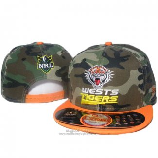 NRL Snapback Casquette Wests Tigers Camuflaje Orange